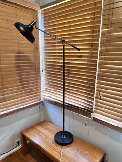 Black Adjustable Boom Arm Floor Lamp