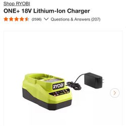 Ryobi ONE+ 18V Lithium-Ion Charger
