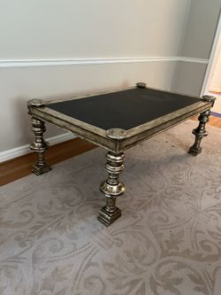 Eclectic Coffee Table with Pair of Webback Italian Chairs