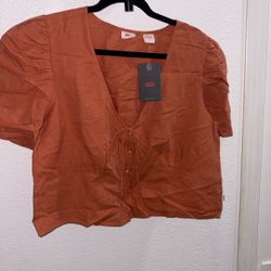 Levi’s Orange Cropped Blouse