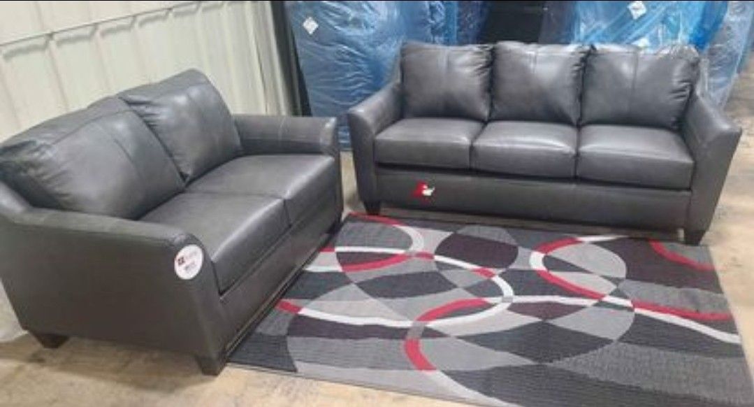 2pc Top Grain Leather Living Room Set/ Take It Home With $39down/ Hablamos Español Y Ofrecemos Financiamiento 🙋🏻♂️