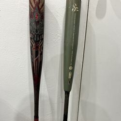 Used Demarini VOODOO 2022 BBCOR 33" -3 Drop.   Used Demarini THE GOODS 2021 33" -3 Drop.