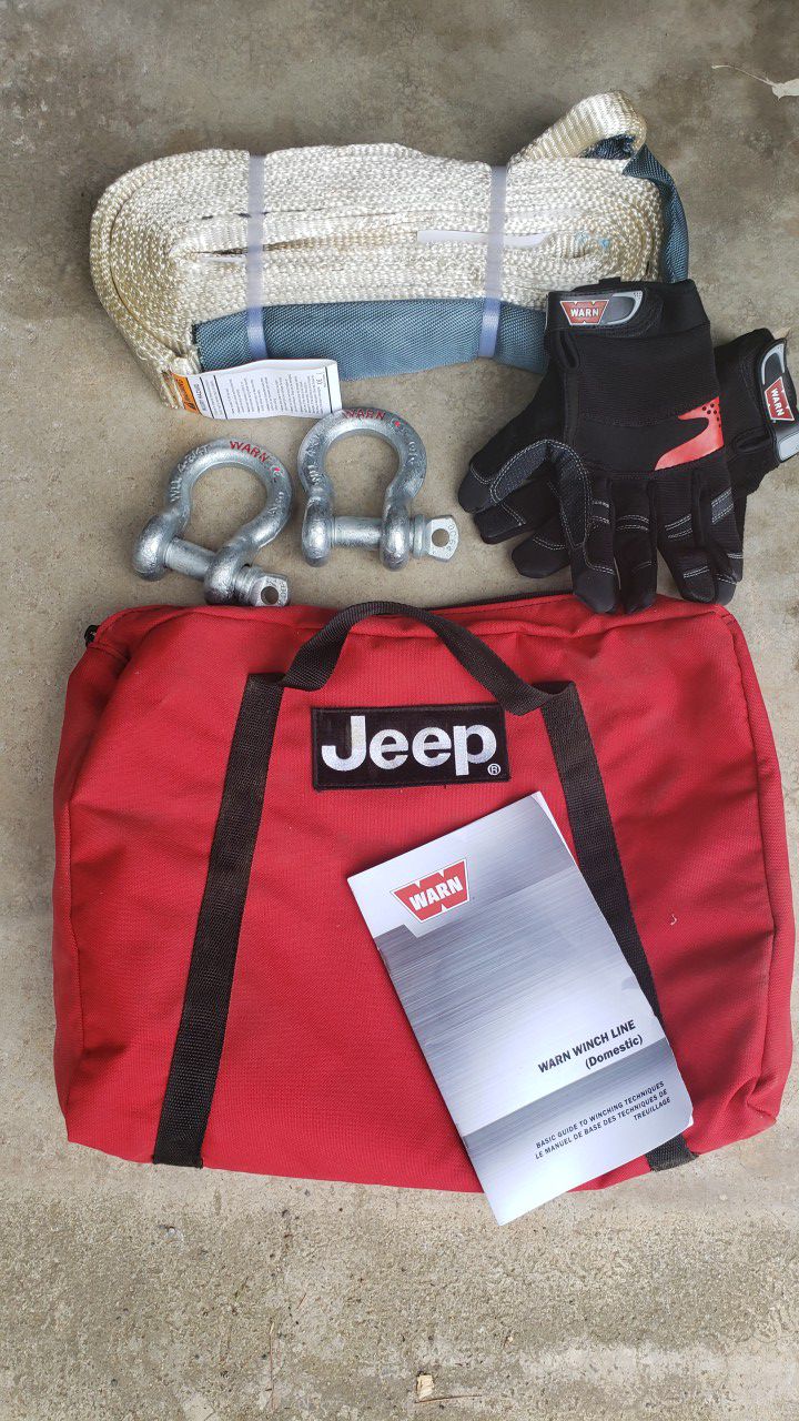 Jeep brand Warn winch accessory kit with BONUS items