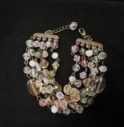 Vintage 5 Strand Crystal Bracelet