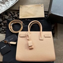 YSL Bag Leather-baby  Dark Beige 
