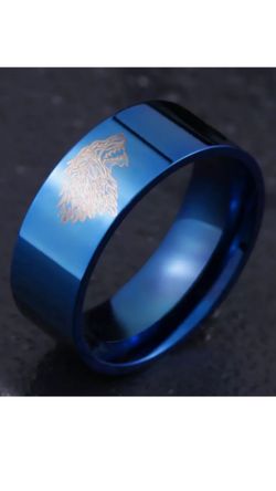 Game of Thrones Ice Wolf Blue Ring