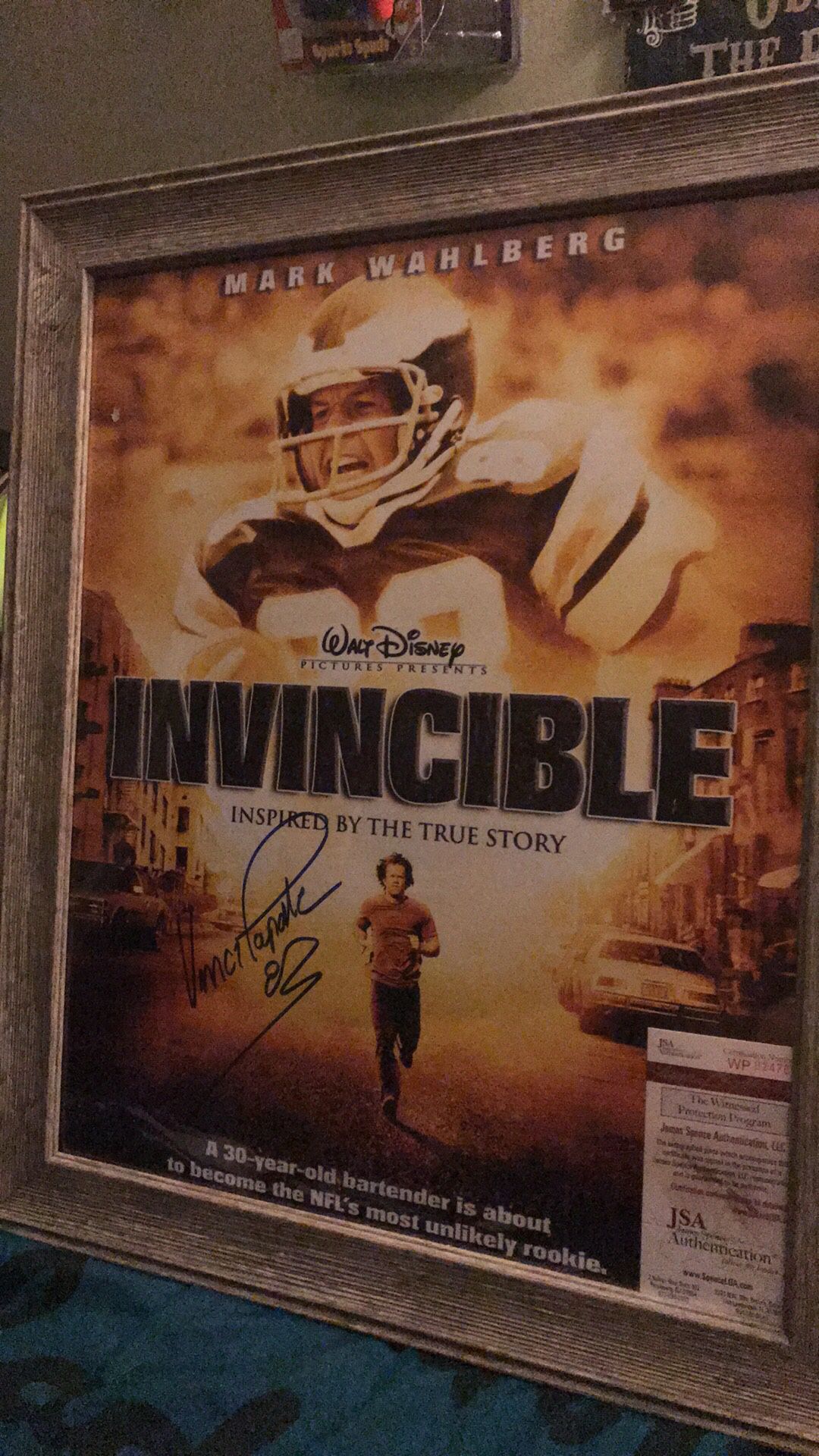 Autographed Vince Papale Invincible Movie Poster with coa