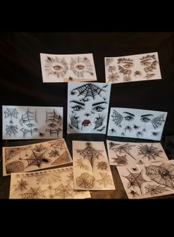 🔥 DIABLA'z - NEW UNUSED - Halloween Costume Temporary Face Tattoo Stickers