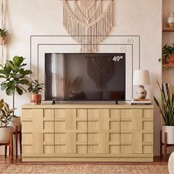 61.93” TV Consoles for Living Room, 4 Doors TV Entertainment Center for 65 70 Inch TV Extra Wide Media Console Table TV Cabinet for Living Room Bedroo