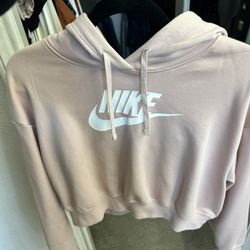 Nike Pink Crop Top Oversized Hoodie Size Small