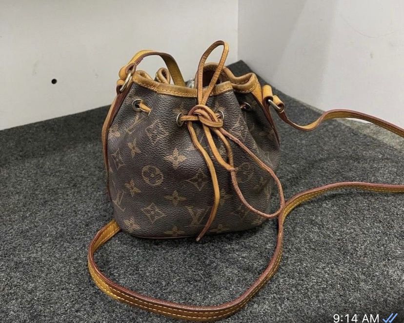 Lv Monogram Petit Noe Drawing Bucket Hobo Bag