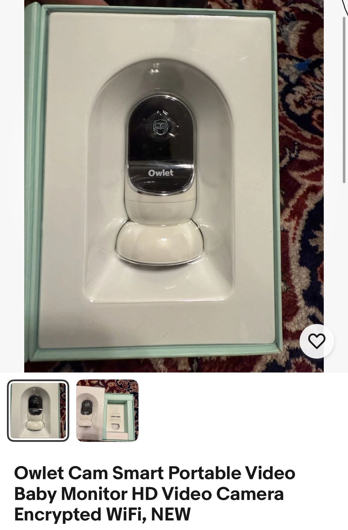 Owlet Cam Smart Portable Video Baby Monitor HD Video Camera Encrypted WiFi, NEW