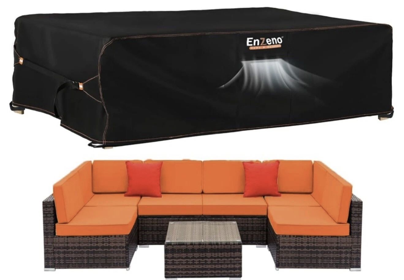 Patio Furniture Set Cover, Outdoor Sectional Sofa Couch 126" L x 63" W x 28" H