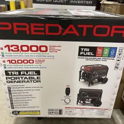 New In Box 13000 Watt Predator Tri Fuel Generator 