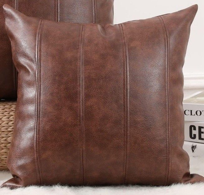 Luxury Faux Leather Throw Pillow Cover