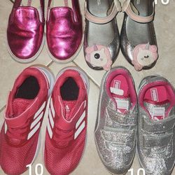 Girls Sneakers size 10 adidas puma melissa airwalk $5 - 15 pink silver glitter 6 Pairs To