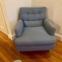 Vintage Mid-Century Powder Blue Armchair (Authentic, Not a Reproduction)