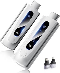Wireless HDMI Transmitter and Receiver 328FT/100M, 4K Decode 1080P@60Hz Ultra HD Video Output, LED Display, Plug&Play 5G+2.4G for Audio to Monitor fro
