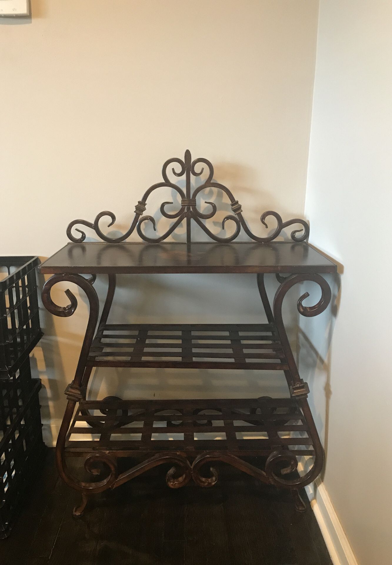 Console table with shelves