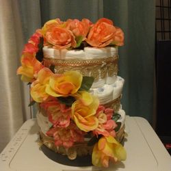 Orange Crush Diaper Cake