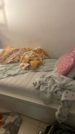 Twin bed frame and mattresses