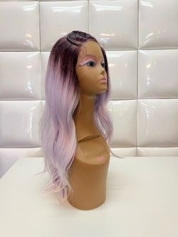 Synthetic purple lace WIG- costume cosplay dress up-new but lace has been cut off $30-peluca nueva