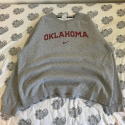 Vintageww Y2K Nike Center Swoosh Oklahoma grey crewneck