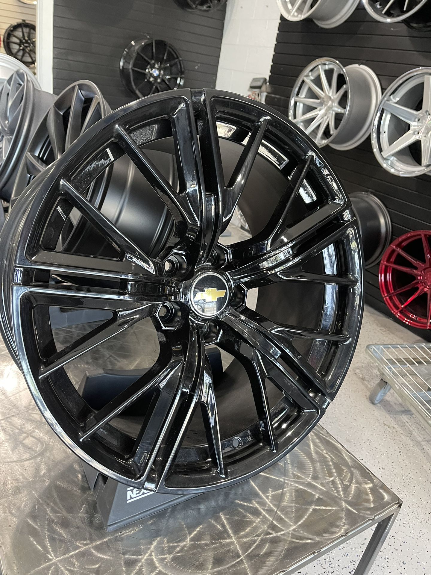 Staggered Full Gloss Black ZL1 Chevy Camaro Style Wheels