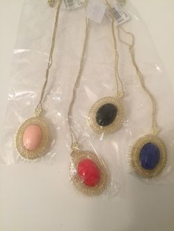 4 long pendant necklace bundle