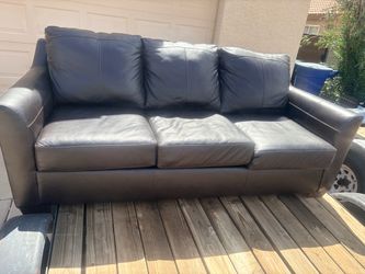 Leather sofa bed