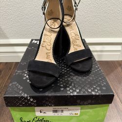 Sam Edelman Sandal Heels, Black, Size 5.5