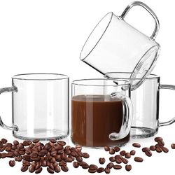 LUXU Glass Coffee Mugs Set of 4 929004b
