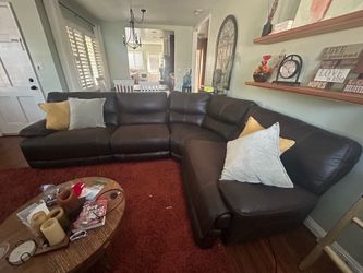 Dark Brown Power-Reclining Sectional Couch
