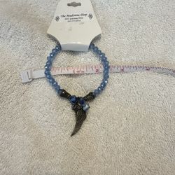 Bracelet - Blue Beads with Angel