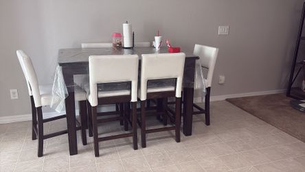 Counter Height Dining Table with 6 Chairs