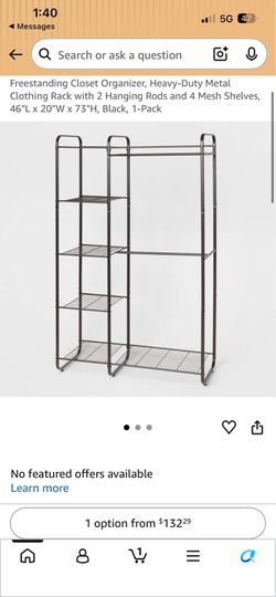 Closet organizer metal