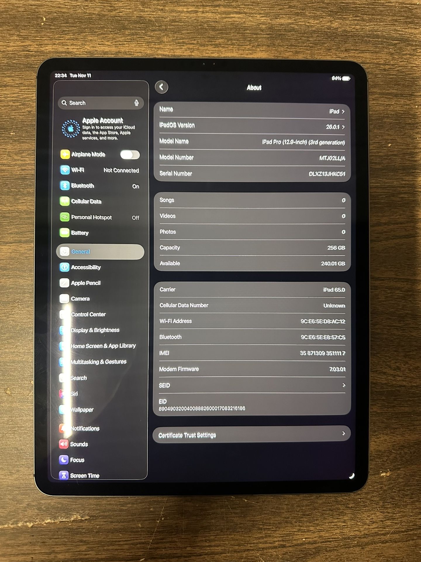 iPad Pro 3rd Gen 12.9 Inch