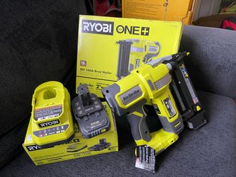 Ryobi 18V 18GA Brad Nailer with Battery and Charger
