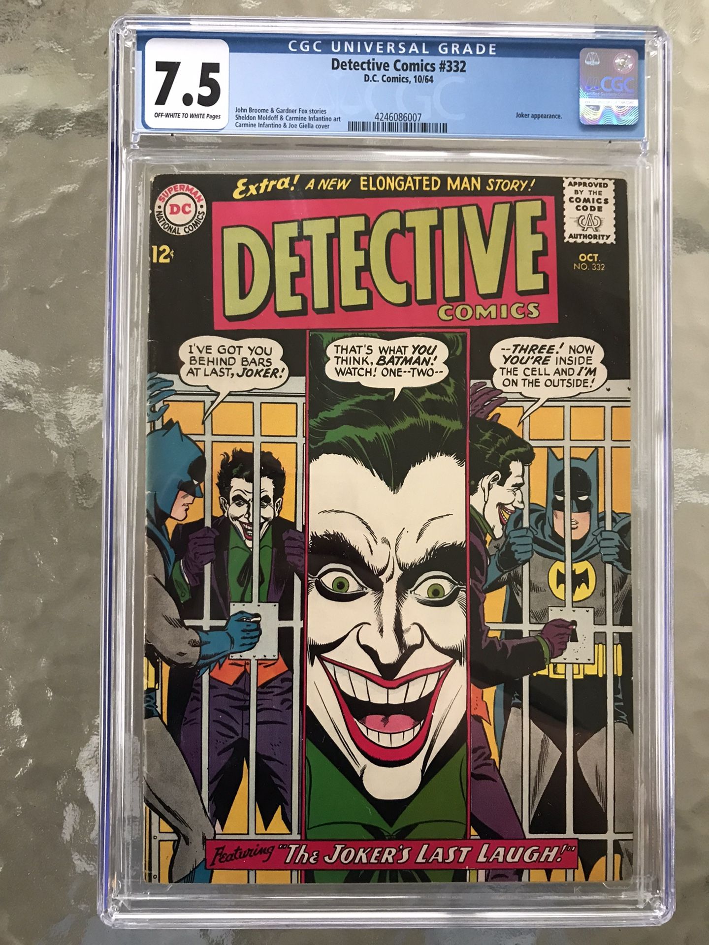 Detective Comics #332 (1964) CGC 7.5 — O/w To White Pages; Joker Cover & Story
