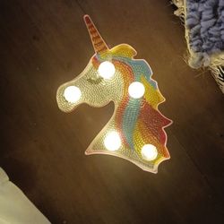 Dimond Painting Unicorn With Lights