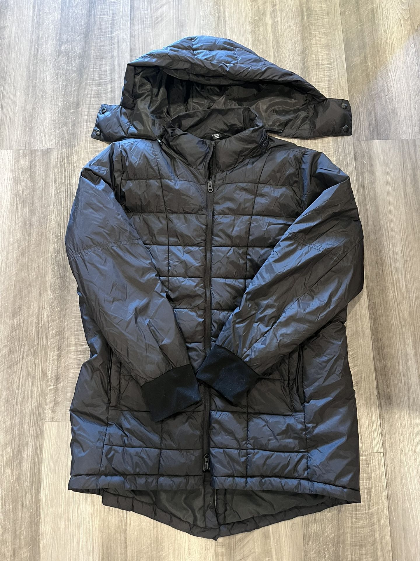 Swiss Tech Packable Puffer Jacket Mens XL Black Performance Full Zip w/ hood!!