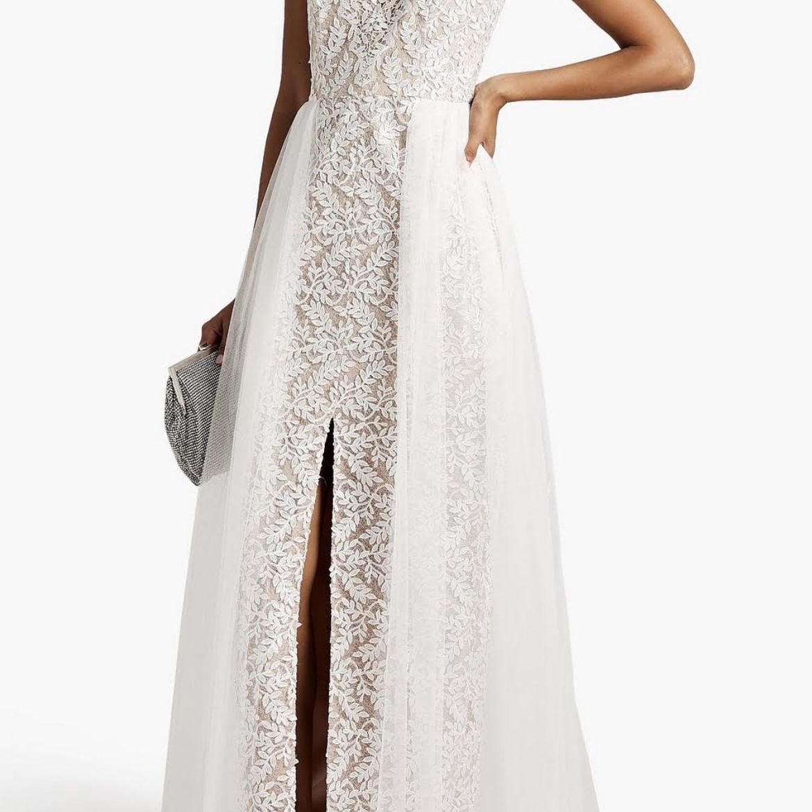 aidan mattox white lace dress Aidan Mattox Dress Size 0 White Lace