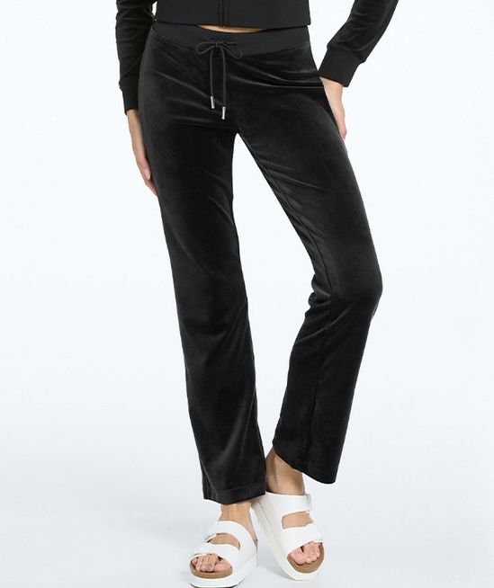 Juicy Couture Velour Pants Loungewear Black Jogger Sleepwear Women's Size XL NWT