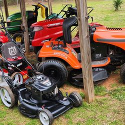 Ariens Troy Bilt  John Deere 6 Push Mower one Husqvarna 