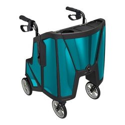 Motivo Inc 4 Wheel Rollator Tour Ocean Teal Adjustable Height / Folding Carbon Fiber Frame 