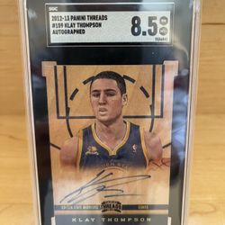 2012 Klay Thompson Threads Rookie On-Card Auto – SGC 8.5 - $180