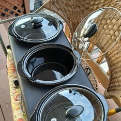 GE 4.5 QUART 3 Bowl Crock Pot/food Cooker / Warmer