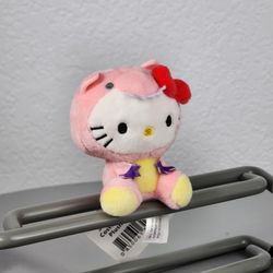 3" Sanrio Hello Kitty In Pink Dino Kigurumi Plush