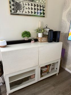 White Storage Cabinet with Drawers and Glass Doors IKEA