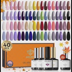 Modelones 40 PCS Gel Nail Polish Set, 36 Colors Spring Summer Gel Polish Kit All Seasons with Base & Top Coat DIY Salon Home Mother's Day Nail Gifts